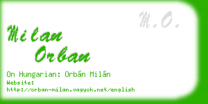 milan orban business card