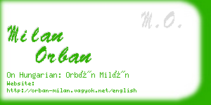 milan orban business card